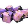 Old School Dice: Silicone 7-Piece Sets - Purple, Pink & Black